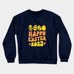 Happy Easter 2023 Eggs Yellow Crewneck Sweatshirt